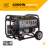 BE Power Equipment BE4200PS 4,200W Portable Generator with 223CC engine and 5-year warranty badge