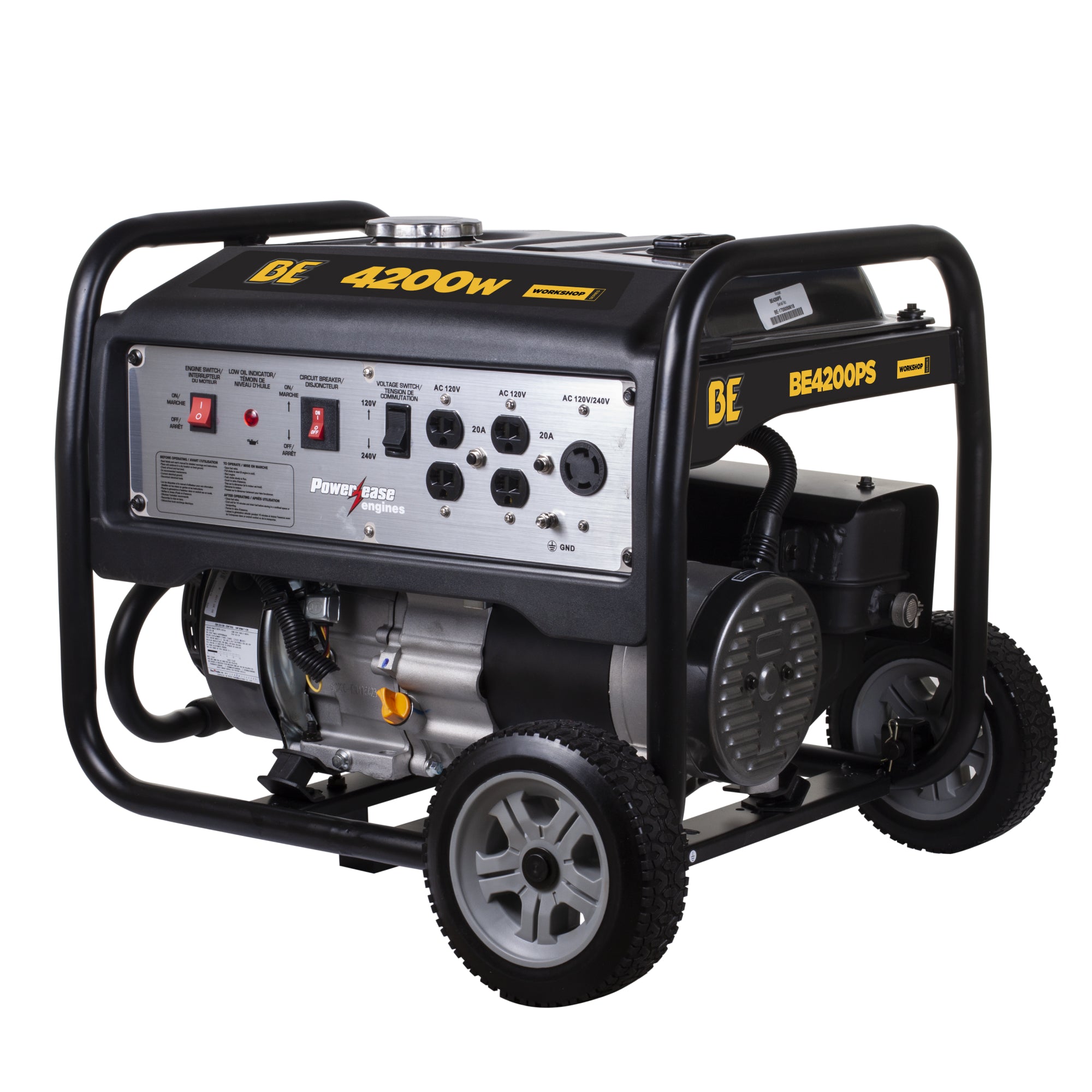 BE Power Equipment BE4200PS 4,200W Portable Generator engine detail