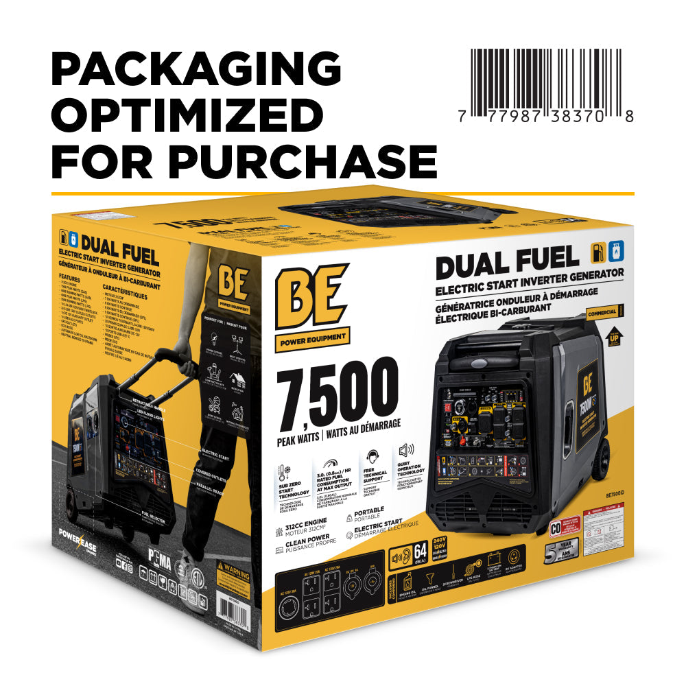 BE Power Equipment BE7500ID 7,500W Dual-Fuel Inverter Generator - image 7