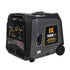 BE Power Equipment BE7500ID 7,500W Dual-Fuel Electric Start Inverter Generator - front angle view showing control panel and wheels