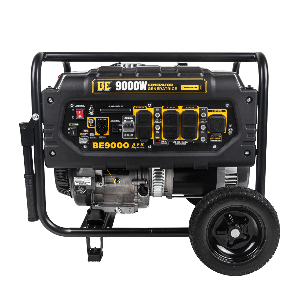BE Power Equipment BE9000 Générateur de 9 000 watts de pointe, démarrage par rappel, gaz combustible