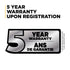 BE Power Equipment 5 Year Warranty upon registration badge