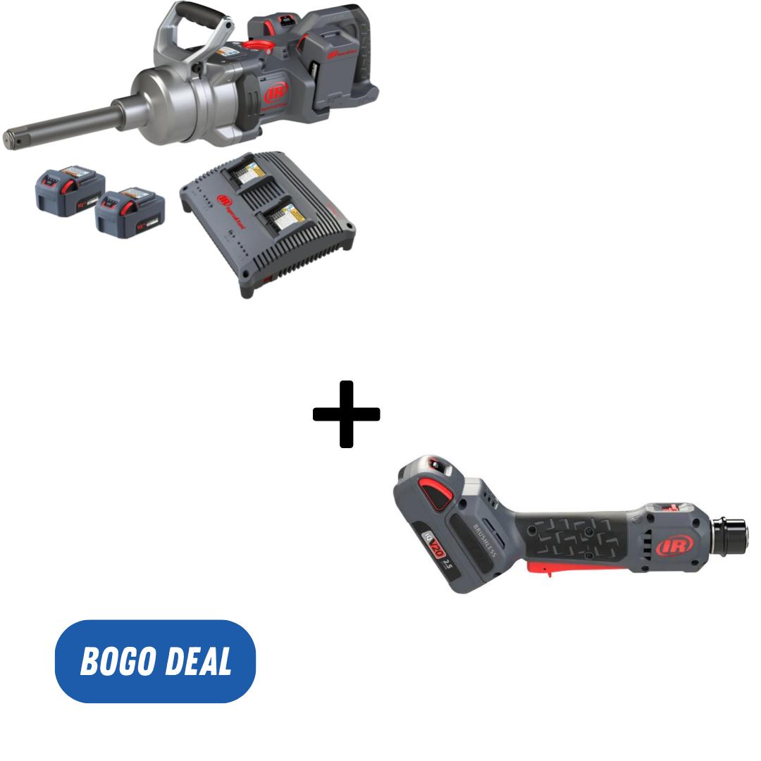 Ingersoll Rand W9691-K4E Clé à chocs sans fil à enclume allongée 15,2 cm avec 4 piles et 1 chargeur double baie