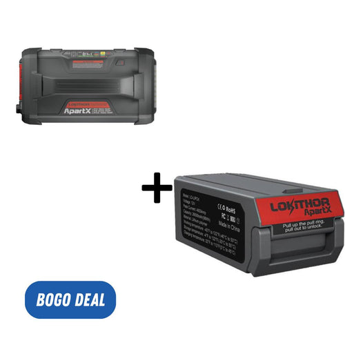 LOKITHOR APARTX-KIT Apartx 12V 4000A Detachable Battery Jump Starter/Power Bank, 150 PSI Air Inflator, 500 Lumen Flashlight, Incl. (1) 4000A 12V Battery