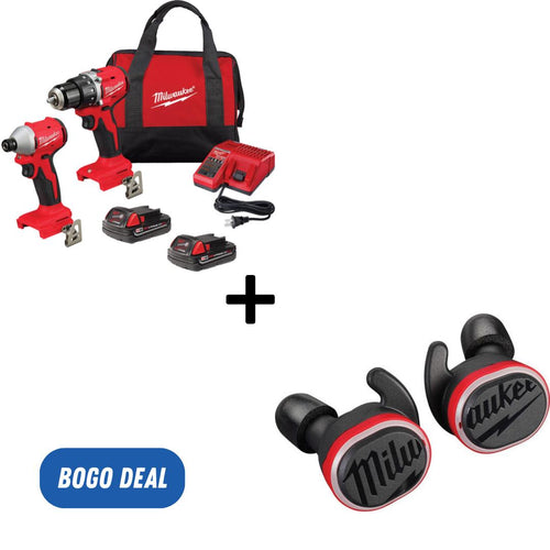 Milwaukee 3692-22CT M18 COMPACT BRUSHLESS 1/2" DRILL DRIVER & COMPACT BRUSHLESS 1/4" HEX IMPACT DRIVER