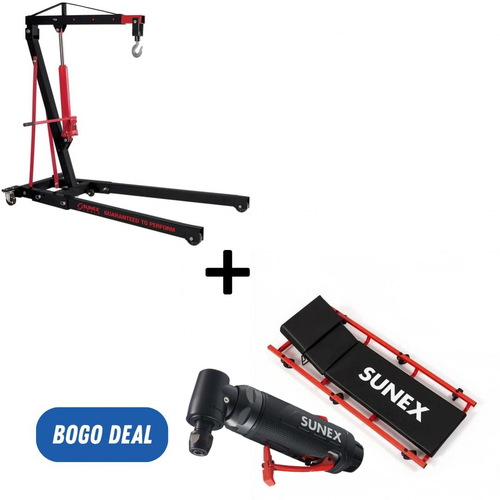 Sunex Tools 5222 Grue à moteur pliante de 2 tonnes avec pistons à double pompe