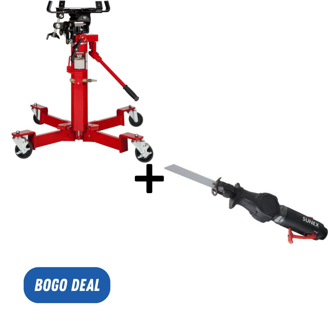 Sunex Tools 7796 1000-Pound Air and Hydraulic Telescopic Transmission Jack