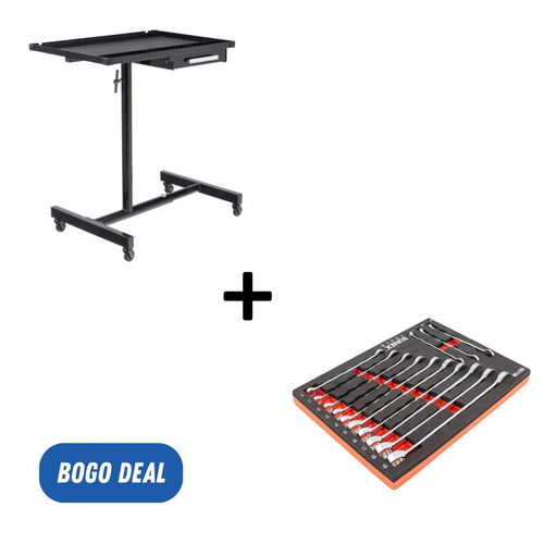 Sunex 8019B Deluxe Adjustable Work Table with Drawer, Black