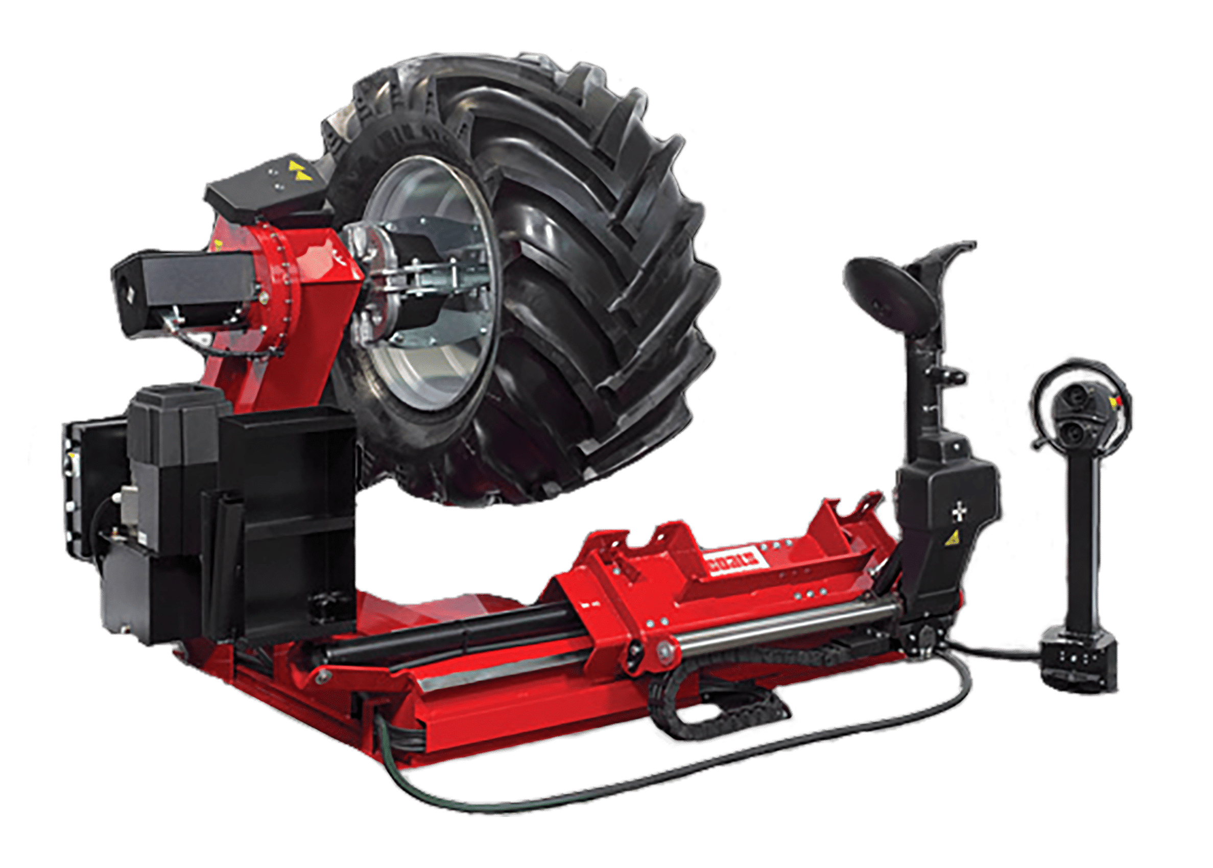 Coats CHD-9551 Heavy Duty Tire Changer with large agricultural tire mounted