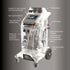 Mastercool COMMANDER4100 RRR Machine transparent cutaway view with feature callouts including touchscreen, analog gauges, oil bottles, and wheels