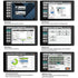 Mastercool COMMANDER4100 RRR Machine touchscreen interface screens showing home, status, tank fill, settings, vacuum test, and maintenance views