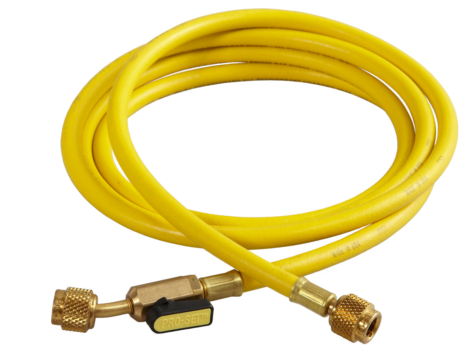 CPS Products HS8YE 8ft (240cm) Yellow Standard 1/4" Hose with 45 Degree Ball Valve on End - MPR Tools & Equipment