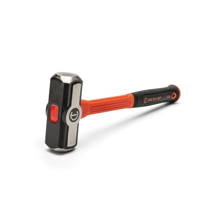Crescent CHFENG64 4 Lb. Fiberglass Engineer Hammer front angle view showing forged steel head and protective sleeve