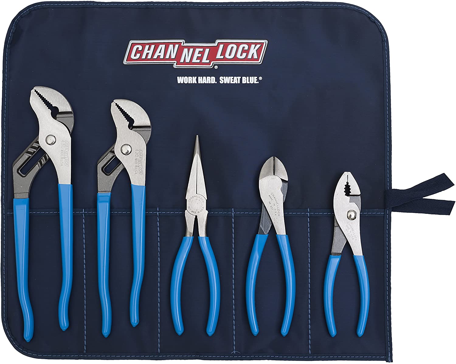 Channellock TOOL ROLL-3 5-Piece Plier Set in Handy Tool Roll - MPR Tools & Equipment