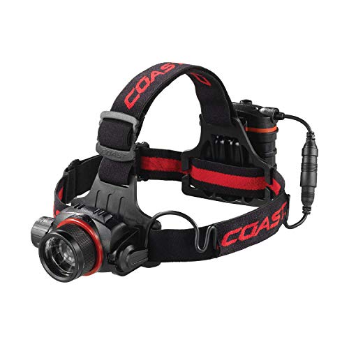 Coast 21343 HL8R 800 lm Rechargeable Pure Beam Focusing LED Headlamp, black - MPR Tools & Equipment