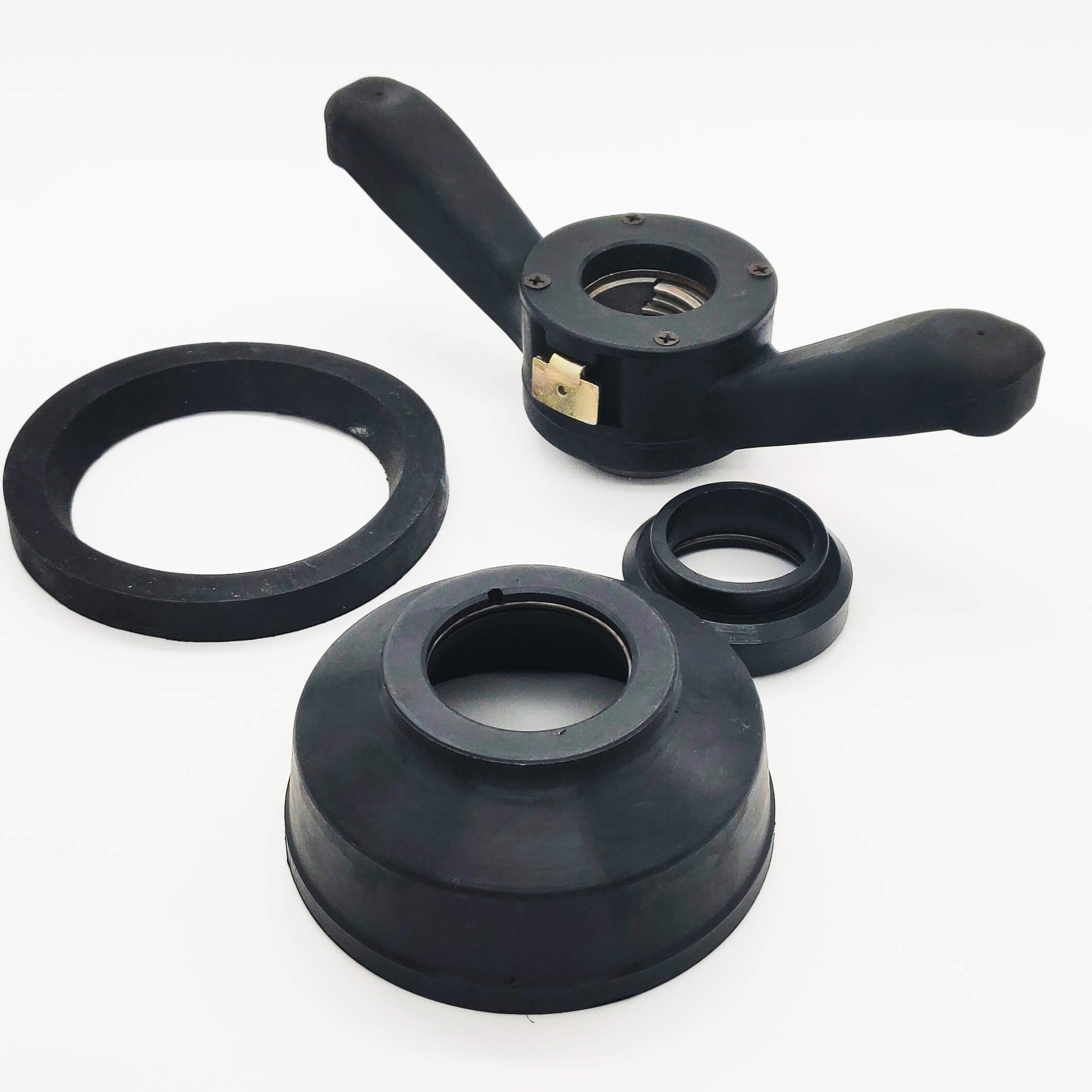 Coats 85607503 40mm 2-Jaw Quick Nut with pressure cup and rings, angled view