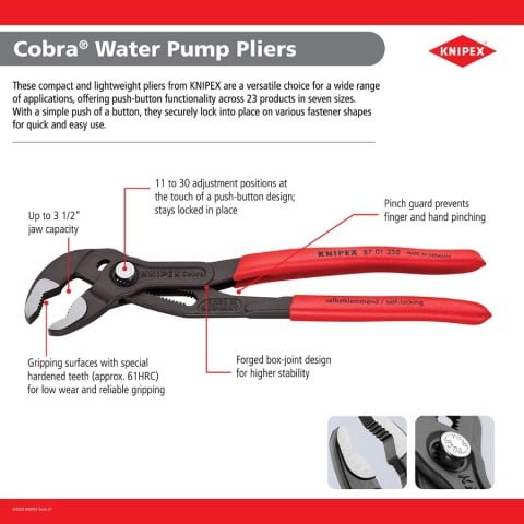 Knipex 87 01 560 US Cobra XXL Water Pump Pliers additional product view