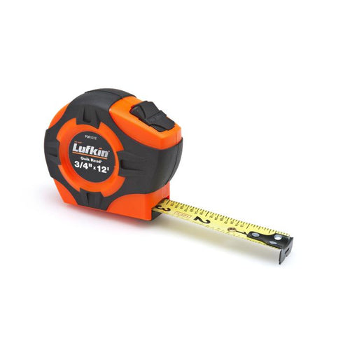 Crescent Lufkin PQR1312N TAPE,3/4"X12',QUICKREAD,HI-VIZ ORANGE - MPR Tools & Equipment