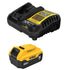 Dewalt DCB205C 20V MAX 5 Ah lithium-ion battery and 4 Amp charger product photo