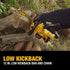 Dewalt DCCS621P1 in action cutting logs - 12-in. low kickback bar and chain