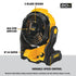Dewalt DCE512B 20V MAX Cordless Jobsite Fan - 3-Blade Design, 650 CFM Airflow, IP54 Rated, Variable Speed Control