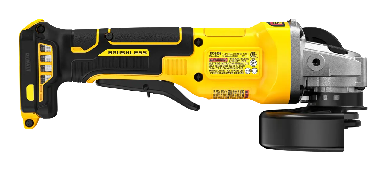 Dewalt DCG408B 20V MAX 4-1/2" Brushless Paddle-Switch Angle Grinder