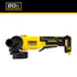 Dewalt DCG408B 20V MAX Brushless Cordless 4-1/2 In. Paddle-Switch Angle Grinder, side profile view on white background