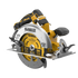 Dewalt DCS590B 20V MAX XR Brushless Cordless 7-1/4 In. Circular Saw, angled side view on white background