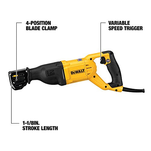 DEWALT Reciprocating Saw. Corded. 12-Amp (DWE305) - MPR Tools & Equipment