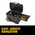 Dewalt DWST33090 Contractor Chest open with side tray extended and tools loaded for easy jobsite navigation