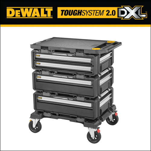 DeWalt DWST60510 TOUGHSYSTEM 2.0 DXL 5-In-1 Modular Workstation angled view on caster wheels