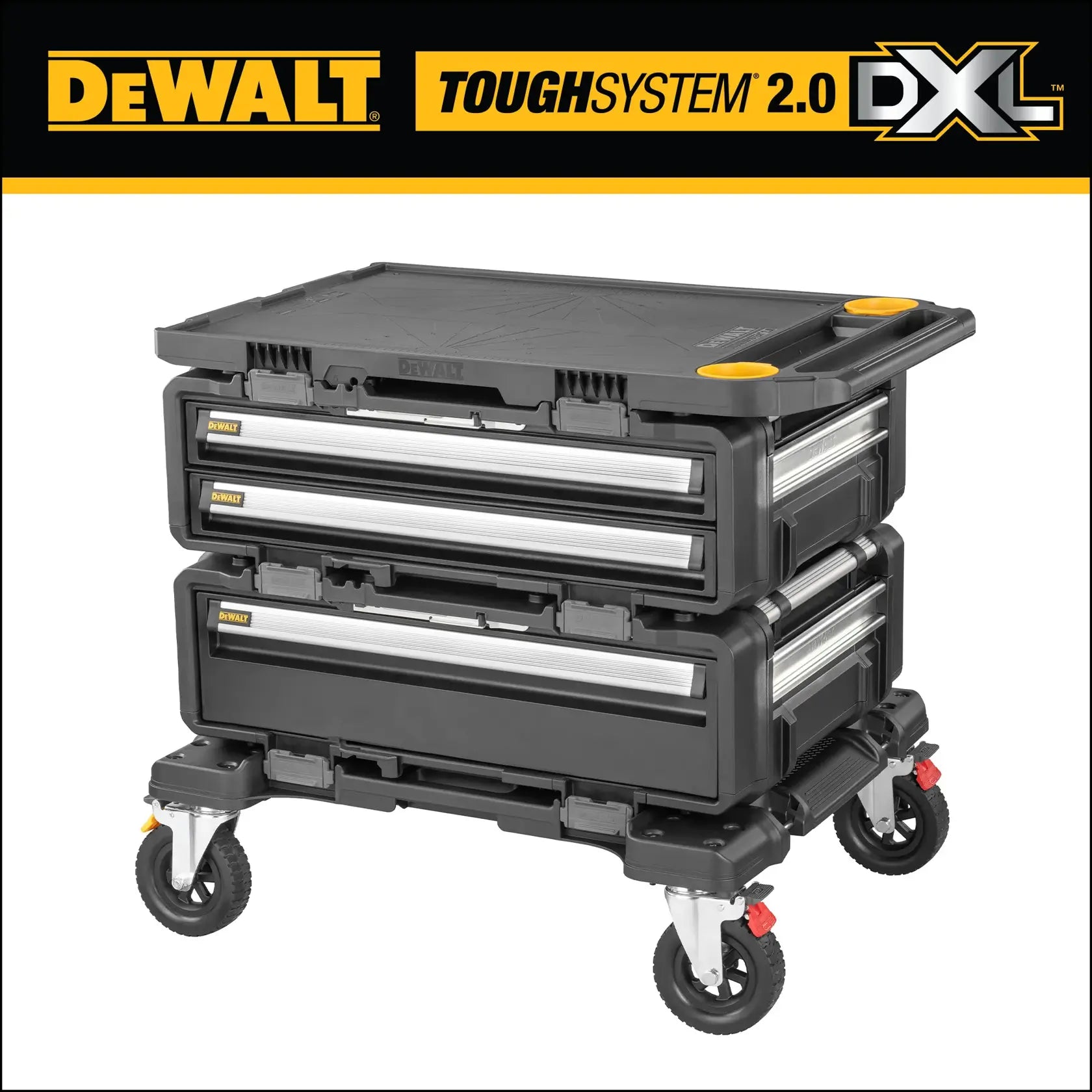 Dewalt DWST60520 TOUGHSYSTEM 2.0 DXL 4-In-1 Modular Workstation on tough-terrain caster wheels