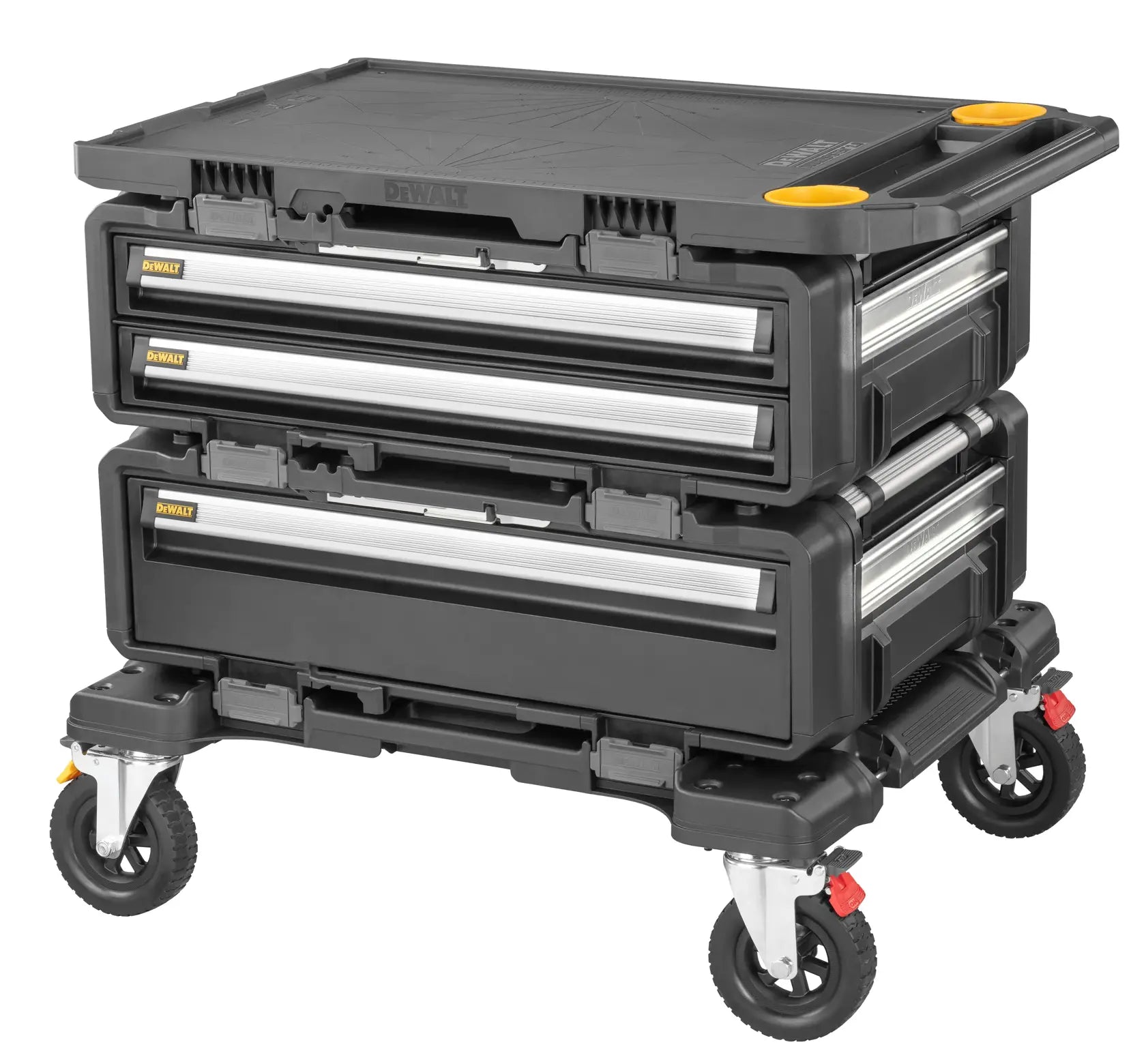 Dewalt DWST60520 TOUGHSYSTEM 2.0 DXL 4-In-1 Modular Workstation angled side view on white background