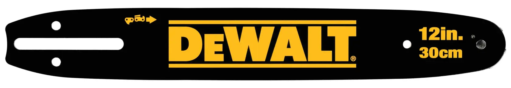 DeWalt DWZCSB12 12-In. Chainsaw Guide Bar - front view showing DeWalt branding