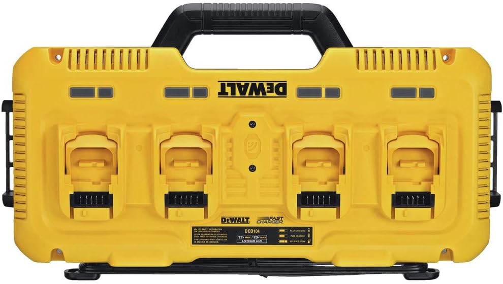 DeWalt DCB104 12V MAX*/20V MAX*/FLEXVOLT 8-Amp 4-Port Simultaneous Fast Charger
