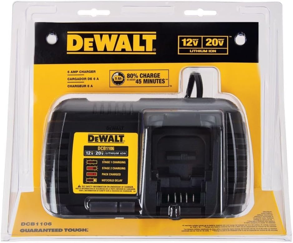 DeWalt DCB1106 12V MAX*/20V MAX*/FLEXVOLT 6-Amp Fast Charger