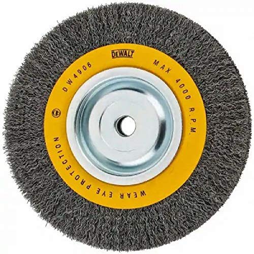 DeWalt DW4906 8-Inch Crimped Bench Wire Wheel, 5/8 Arbor, Medium Face, .014-Inch Wire - MPR Tools & Equipment