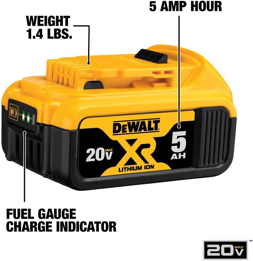 Dewalt DCB205CK 20V MAX 5.0Ah Battery Charger Kit with Bag