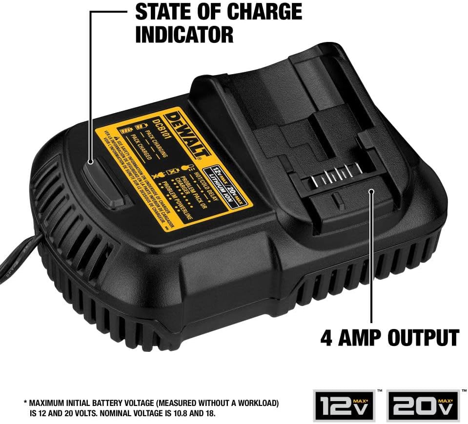 Dewalt DCB205CK 20V MAX 5.0Ah Battery Charger Kit with Bag