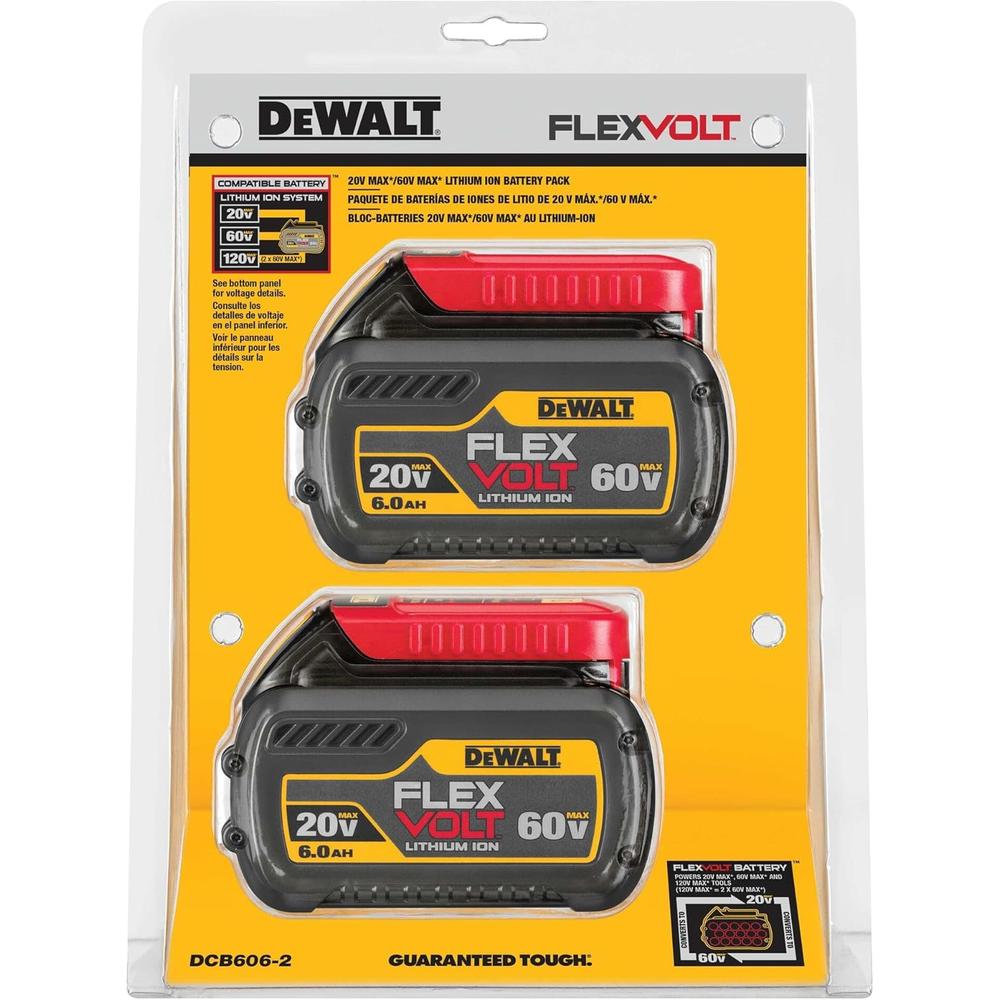 Dewalt DCB606-2 20V/60V MAX FLEXVOLT BATTERY (6AH) 2 PACK