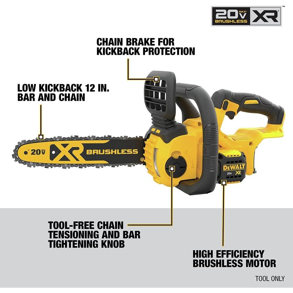 Dewalt DCCS620B 20V MAX* XR COMPACT 12 IN. CORDLESS CHAINSAW - (BARE)