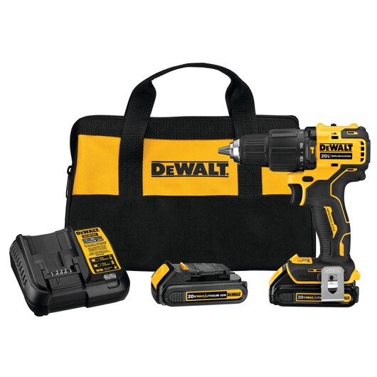 Dewalt DCD709C2 ATOMIC 20V MAX* Brushless Compact Cordless 1/2 in. Hammer Drill/Driver Kit - MPR Tools & Equipment