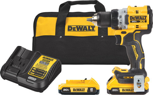 Dewalt DCD800D2 20V MAX XR PREMIUM COMPACT DRILL/DRIVER KIT, 0-650/0-2000 RPM, PIVOTING 3-MODE LED, (2) 20V MAX XR 2.0AH BATTERIES, (1) CHARGER - MPR Tools & Equipment