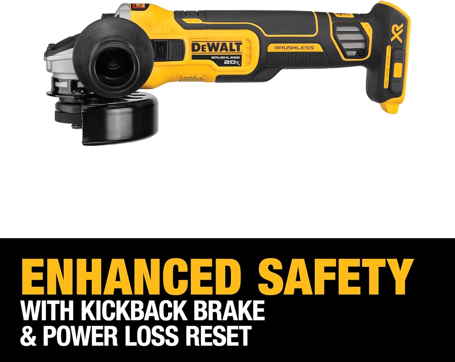 Dewalt DCG405B 20V MAX XR 4.5 IN. SLIDE SWITCH SMALL ANGLE GRINDER WITH KICKBACK BRAKE (TOOL ONLY)