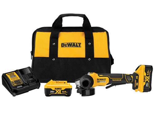 Dewalt DCG413R2 20V MAX XR 4-1/2" GRINDER W/ BRAKE (6.0AH) W/ 2 BATTERIES AND BAG