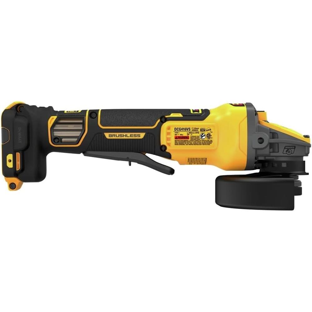 Dewalt DCG416VSB 20V MAX 4.5"/5" VARIABLE SPEED GRINDER WITH FLEXVOLT TECHNOLOGY (BARE TOOL), 3000-9000 RPM