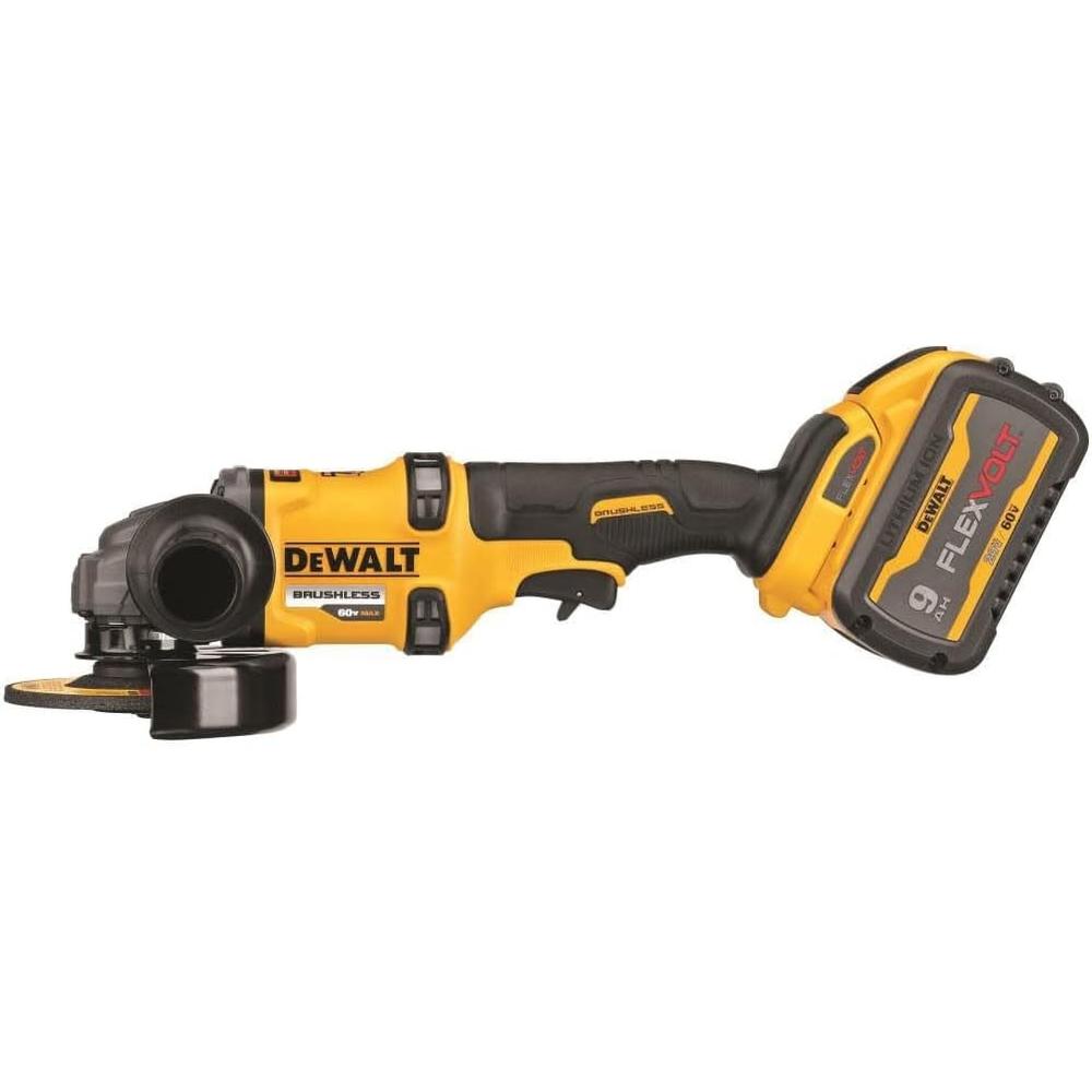Dewalt DCG418X2 FLEXVOLT 60V MAX BRUSHLESS 4.5"/6" CORDLESS GRINDER WITH KICKBACK BRAKE KIT, 3HP, 9000 RPM, (2) FLEXVOLT BATTERIES, (1) CHARGER