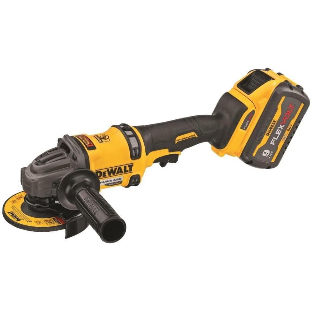 Dewalt DCG418X2 FLEXVOLT 60V MAX BRUSHLESS 4.5"/6" CORDLESS GRINDER WITH KICKBACK BRAKE KIT, 3HP, 9000 RPM, (2) FLEXVOLT BATTERIES, (1) CHARGER