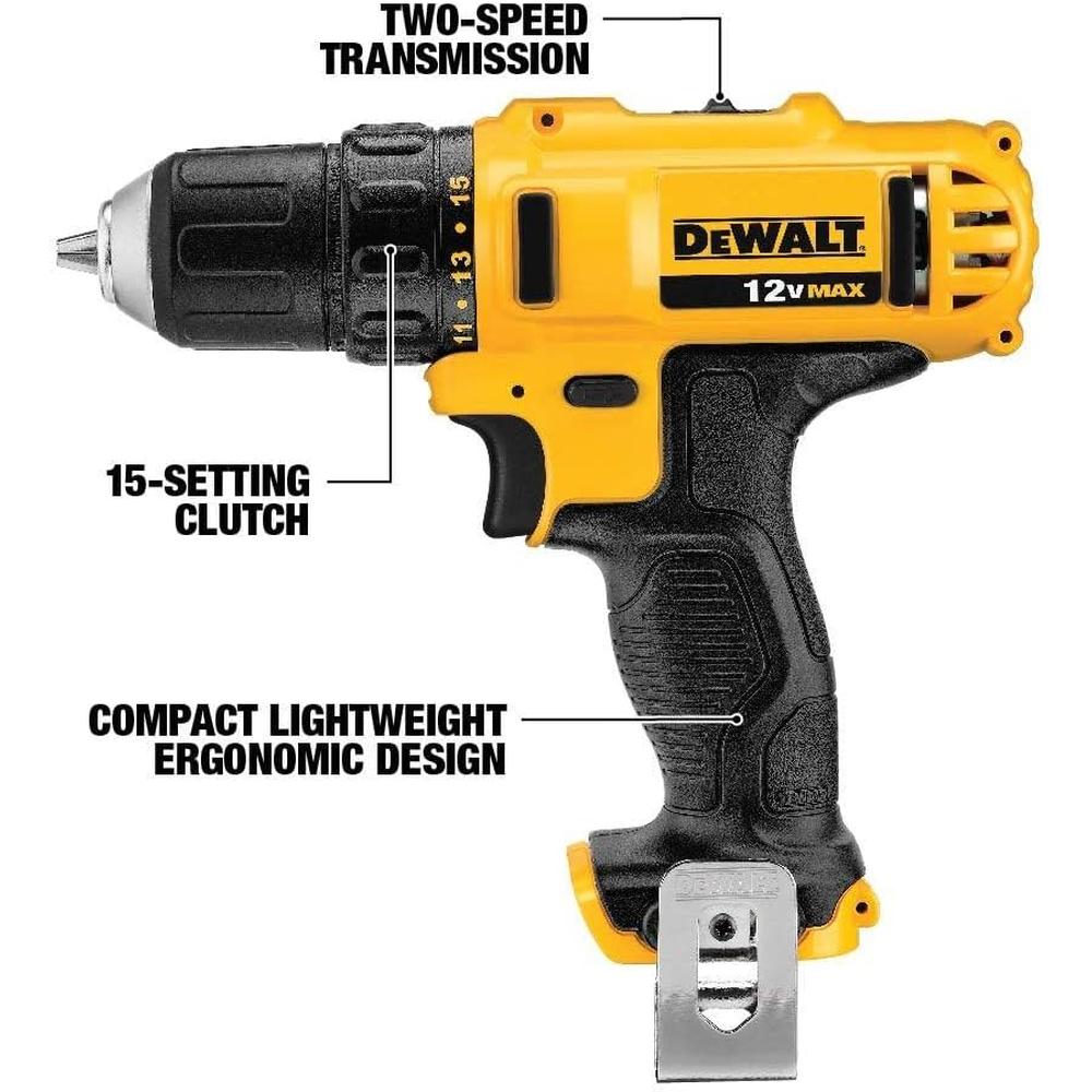 Dewalt DCK211S2 12V MAX 2 TOOL (DCD710, DCF815) W/ 2 BATTERIES AND BAG
