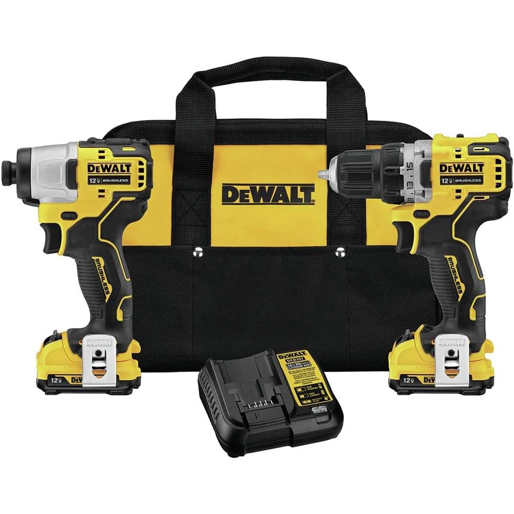 Dewalt DCK221F2 12V MAX XCS 2 TOOL (DCD701, DCF801) W/ 2 BATTERIES AND BAG
